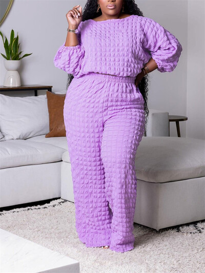 „Wmstar“ plius dydžio dviejų dalių rinkiniai, moteriški rudens drabužiai, masyvios kelnės ilgomis rankovėmis ir plačios kelnės, nauji didmeninė prekyba „Dropshopping“