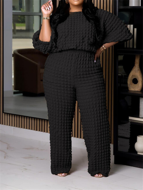 „Wmstar“ plius dydžio dviejų dalių rinkiniai, moteriški rudens drabužiai, masyvios kelnės ilgomis rankovėmis ir plačios kelnės, nauji didmeninė prekyba „Dropshopping“