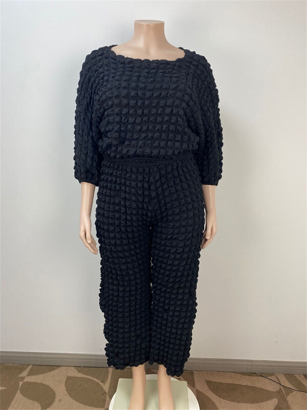 „Wmstar“ plius dydžio dviejų dalių rinkiniai, moteriški rudens drabužiai, masyvios kelnės ilgomis rankovėmis ir plačios kelnės, nauji didmeninė prekyba „Dropshopping“