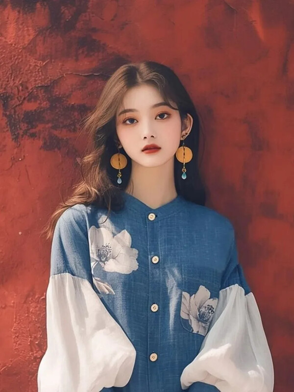 Vintage naiste särgid Kevad/suvi Uued šifoonitrükiga naiste pluusid, avarad pikkade varrukatega Korea rõivaste müük