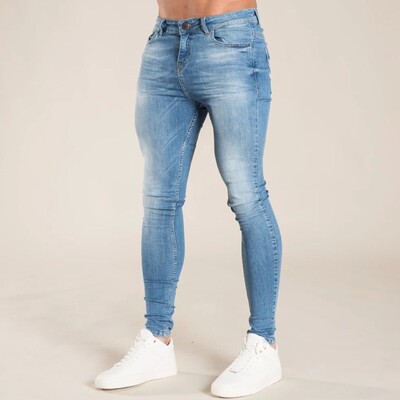 Elastingas juosmuo Skinny džinsai Vyriški juodi laisvalaikio gatvės apranga bėgimo kelnės Vyriški džinsai High Street Slim Fit Vyriškos mados džinsinės kelnės