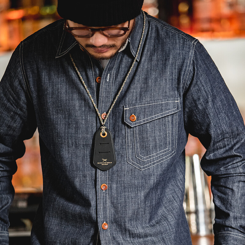 Maden Men Vintažiniai ilgomis rankovėmis Vakarų kaubojų džinsiniai marškiniai Viršutiniai drabužiai Tough Guy marškinėliai Vyriški medvilniniai laisvalaikio marškiniai XXL XXXL
