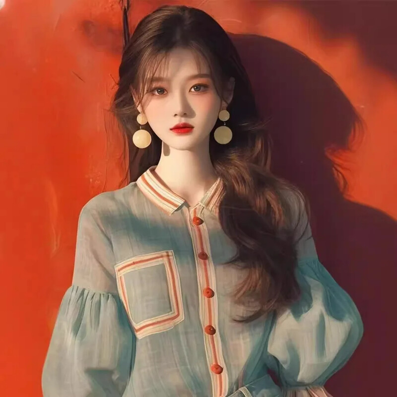 2024. aasta varasügis uue stiiliga särgi nišš, ainulaadne tipptasemel Korea vananemist vähendav piparmündiroheline latern varrukatega naiste topp