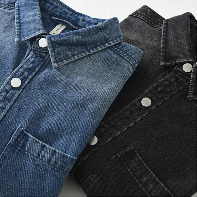 Rudens vīriešu apģērbu mode Džinsu krekli kokvilnas apģērbi Pavasara ar garām piedurknēm vīriešu Ikdienas kreklu topi vīriešu virskrekls 7372#