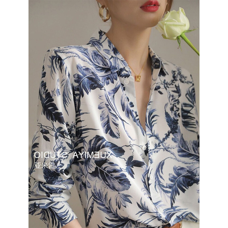 Moteriški rūbai Pavasaris Vasara Korėjietiška mada marginama palaidine Moteriška Madinga laisva apykaklė ilgomis rankovėmis