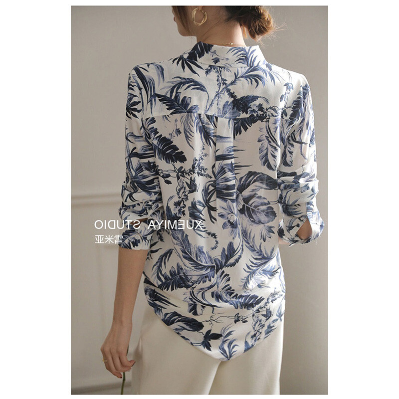 Moteriški rūbai Pavasaris Vasara Korėjietiška mada marginama palaidine Moteriška Madinga laisva apykaklė ilgomis rankovėmis