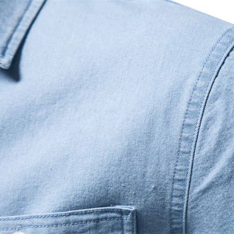 Pavasario nauji tarpvalstybiniai europietiško dydžio vyriški džinsiniai marškiniai „viskas viename“ madingi marškiniai ilgomis rankovėmis madingi vyriški topai