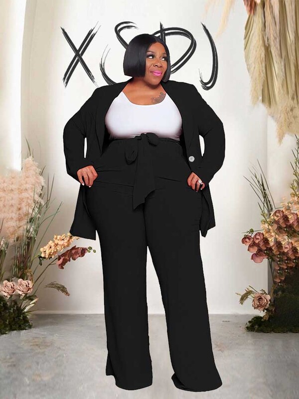 2 dalių komplektai Moteriškos aprangos žieminiai ilgomis rankovėmis seksualūs kelnių kostiumai su moteriškais švarkais, elegantiškas ir elegantiškas moteriškas plius dydis