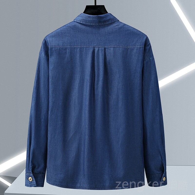 Didelio dydžio džinsiniai medvilniniai marškiniai ilgomis rankovėmis vyras pavasario rudens laisvalaikio tendencija dideli kiemai vyriški drabužiai 10XL 9XL 8XL