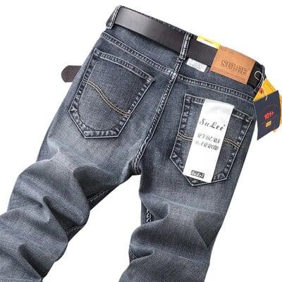 2024 Brand Business Retail Cu ridicata Blugi Bărbați Pantaloni Timp liber Pantaloni casual Fermoar Fly Drepți Bumbac Bărbați Biker Jeans