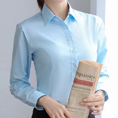 Cămăși elegante pentru femei Cămașă albă Bluză cu mânecă lungă Office Lady Business Cămăși roz cu nasturi Solid Bluze de lucru pentru femei Topuri