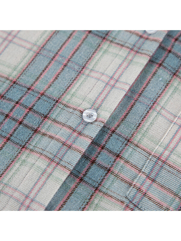 Mumaroho, 2024 m., rudens, žiemos žiemos ilgomis rankovėmis mėlyni languoti marškiniai Vintažiniai negabaritinės palaidinės, skirtos moteriai