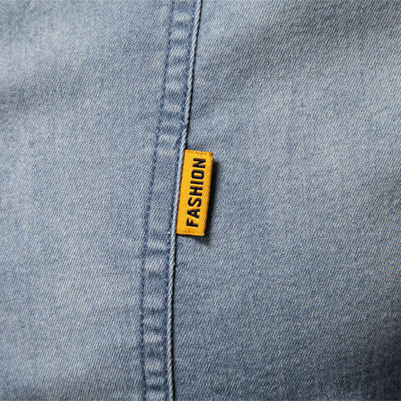 2025 m. Nauji vyriški kokybiški medvilniniai džinsiniai ploni marškinėliai ilgomis rankovėmis kaubojiško stiliaus vyriški pavasariniai laisvalaikio vyriški marškiniai