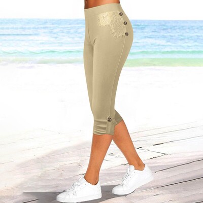 Retuusid naistele suvised vabaaja spordijoogapüksid kitsad kärbitud püksid Fitness Spordijõusaali joogavarustus Calzas Deportivas Mujer