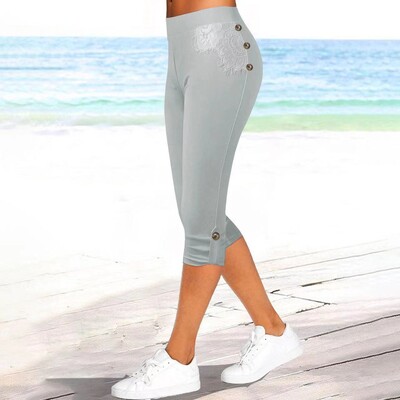 Retuusid naistele suvised vabaaja spordijoogapüksid kitsad kärbitud püksid Fitness Spordijõusaali joogavarustus Calzas Deportivas Mujer