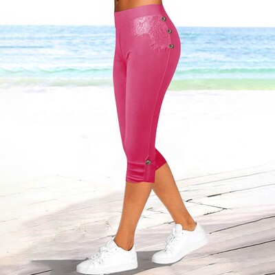 Retuusid naistele suvised vabaaja spordijoogapüksid kitsad kärbitud püksid Fitness Spordijõusaali joogavarustus Calzas Deportivas Mujer