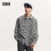 „Semir“ marškinėliai ilgomis rankovėmis, vyriški 2024 m. Nauji rudens retro languoti spaudiniai gryna medvilnė Asmenybės madinga imitacija džinsinio audinio viršus