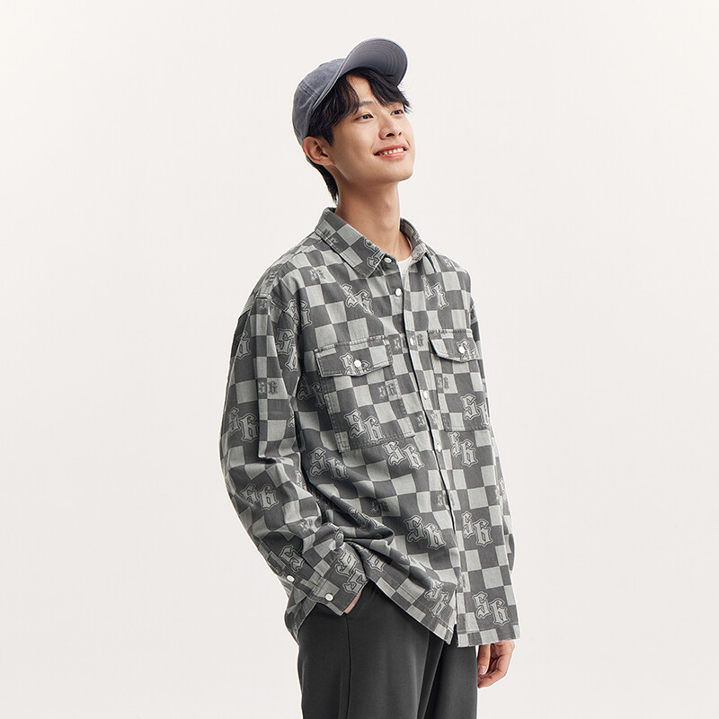 „Semir“ marškinėliai ilgomis rankovėmis, vyriški 2024 m. Nauji rudens retro languoti spaudiniai gryna medvilnė Asmenybės madinga imitacija džinsinio audinio viršus