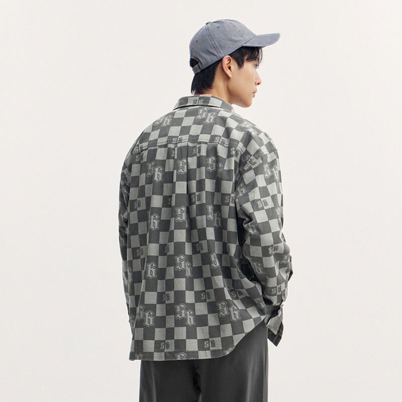 „Semir“ marškinėliai ilgomis rankovėmis, vyriški 2024 m. Nauji rudens retro languoti spaudiniai gryna medvilnė Asmenybės madinga imitacija džinsinio audinio viršus