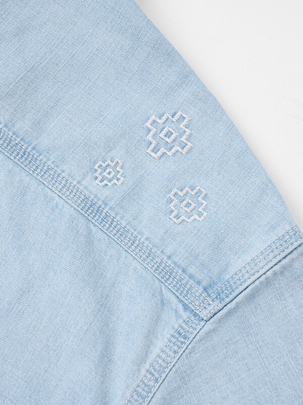 SIMWOOD High Standard Series 2025 Summer New Oversize, trumpomis rankovėmis 7 uncijos skalbti džinsiniai marškiniai Vyriški siuvinėti logotipo viršūnės