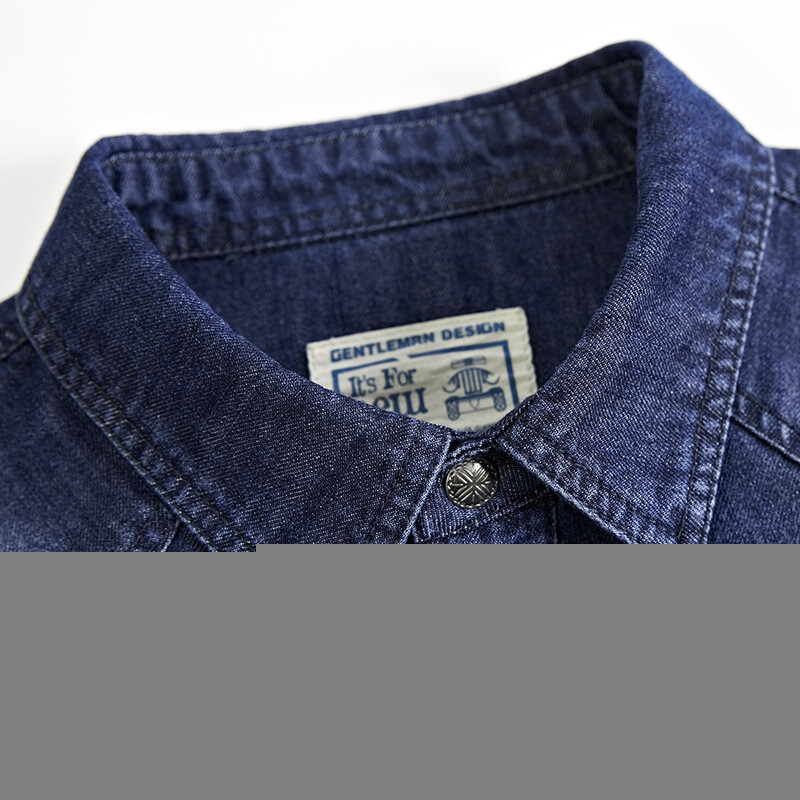 Augstas kvalitātes vīriešu džinsa krekls ar garām piedurknēm lielizmēra tīras kokvilnas virskrekls vienkrāsains ikdienas krekli Vīriešu apģērbs 4XL A2F6522