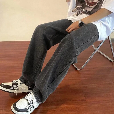 Pavasaris Vasara Nauji vyriški džinsai Universalūs madingi tiesių kojų laisvalaikio kelnės Laisvi korėjietiško stiliaus šviesios spalvos ilgos kelnės