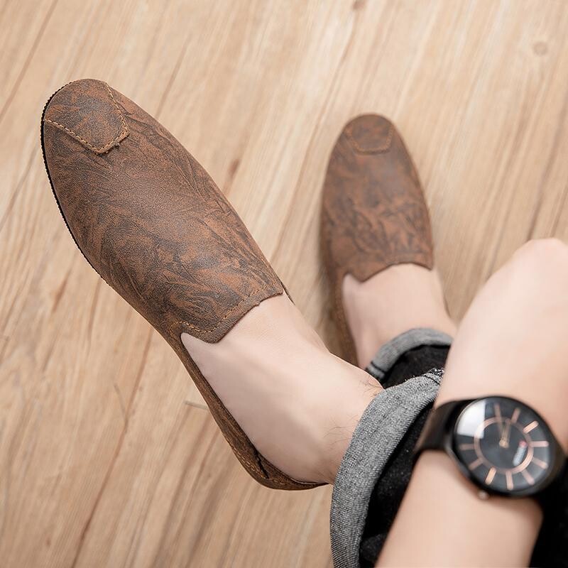 Vyriški batai su smailiu pirštu, 2024 m., nauji vasariniai kvėpuojantys batai, tingus vairavimas, minkštas padas, kasdieniai odiniai batai