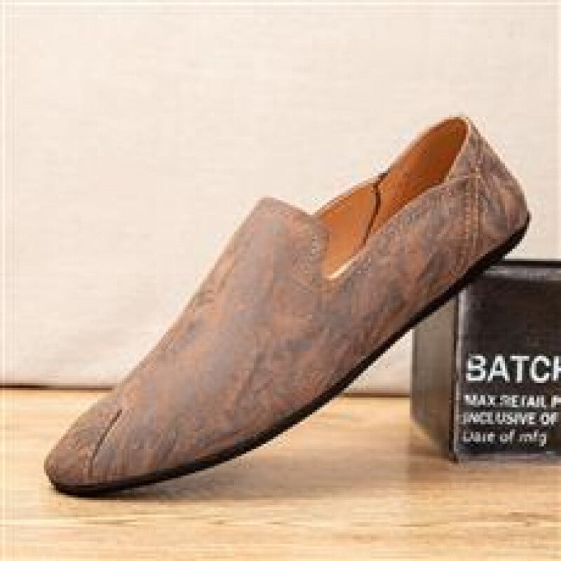 Vyriški batai su smailiu pirštu, 2024 m., nauji vasariniai kvėpuojantys batai, tingus vairavimas, minkštas padas, kasdieniai odiniai batai