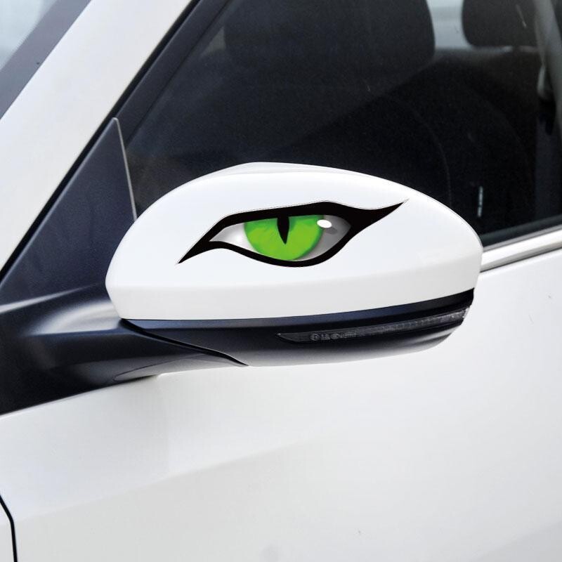 Персонализирани свръхестествени стикери за очи стикери за огледало за заден ход на автомобила, мотоциклет, батерия, кола, креативна декорация на капака за надраскване