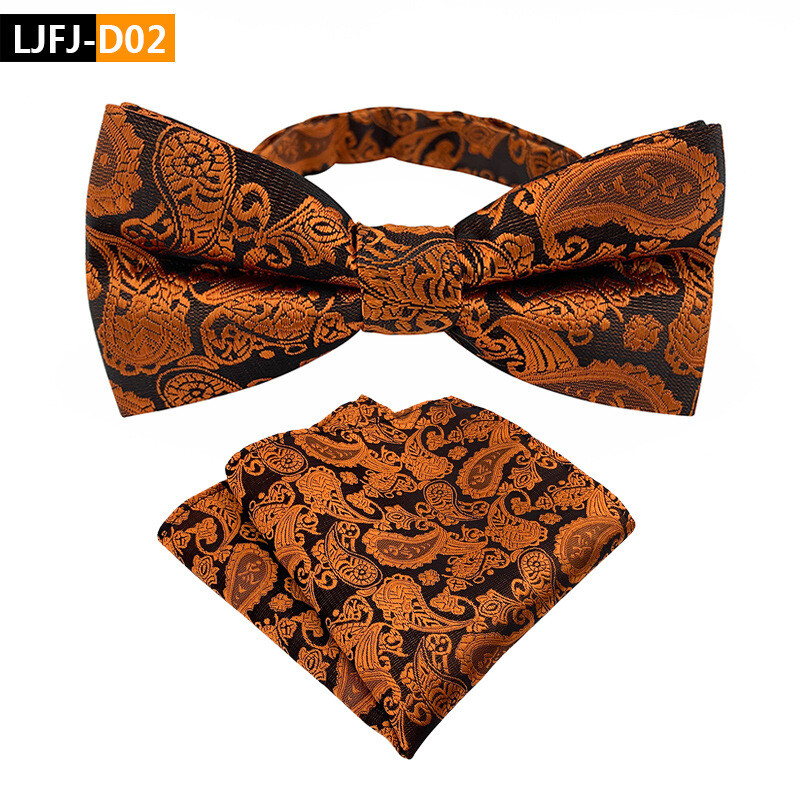  Нова пейсли папийонка плюс джобен квадратен костюм младоженец сватбена папийонка