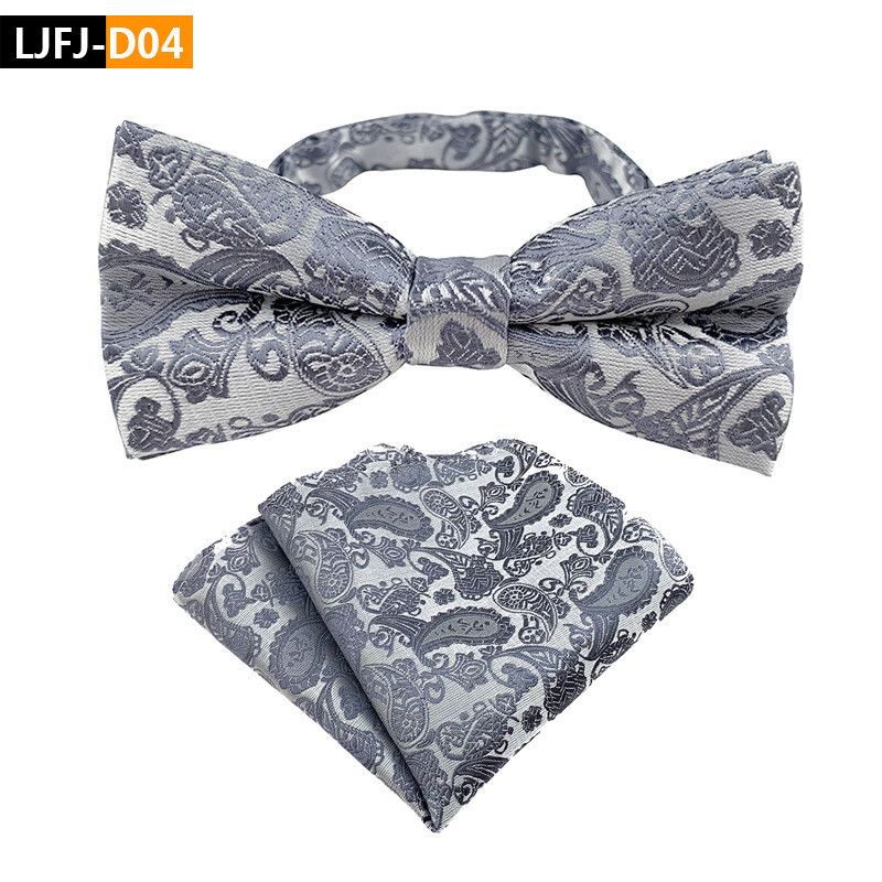  Нова пейсли папийонка плюс джобен квадратен костюм младоженец сватбена папийонка