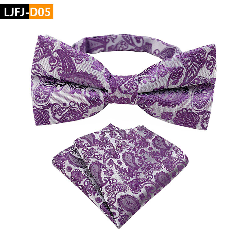  Нова пейсли папийонка плюс джобен квадратен костюм младоженец сватбена папийонка