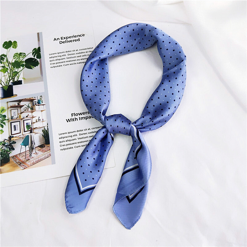 Нов 60 малък квадратен шал малък копринен шал дамски пролет есен лято универсален корейски стил забрадка работен професионален шал