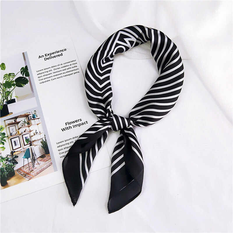 Нов 60 малък квадратен шал малък копринен шал дамски пролет есен лято универсален корейски стил забрадка работен професионален шал