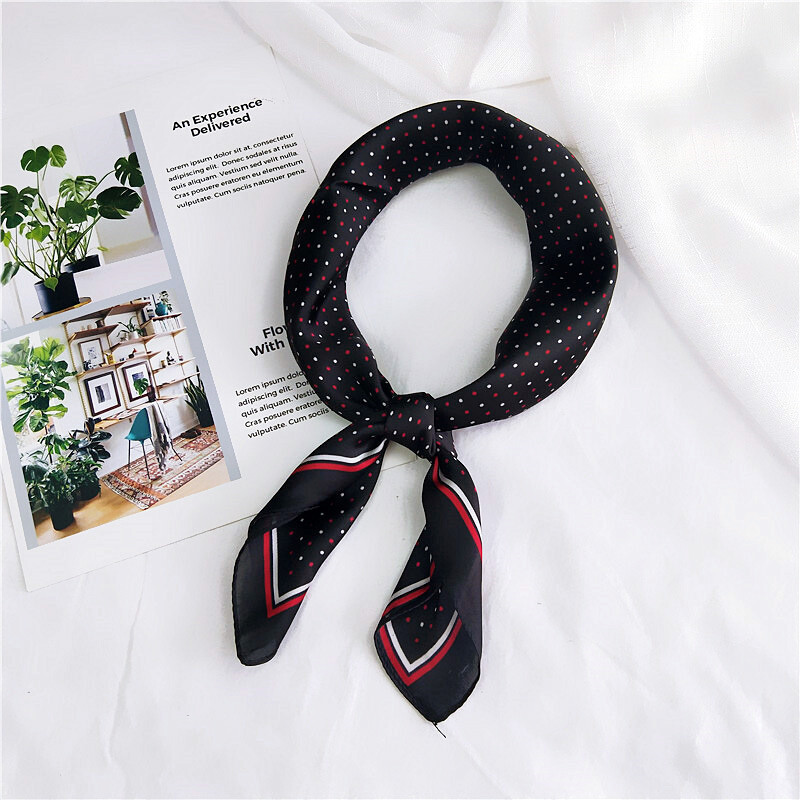 Нов 60 малък квадратен шал малък копринен шал дамски пролет есен лято универсален корейски стил забрадка работен професионален шал