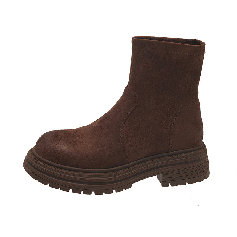 Модни къси ботуши 2024, есен и зима, нови мартин ботуши, модерни универсални мрежести червени инс тренд еластични тънки ботуши