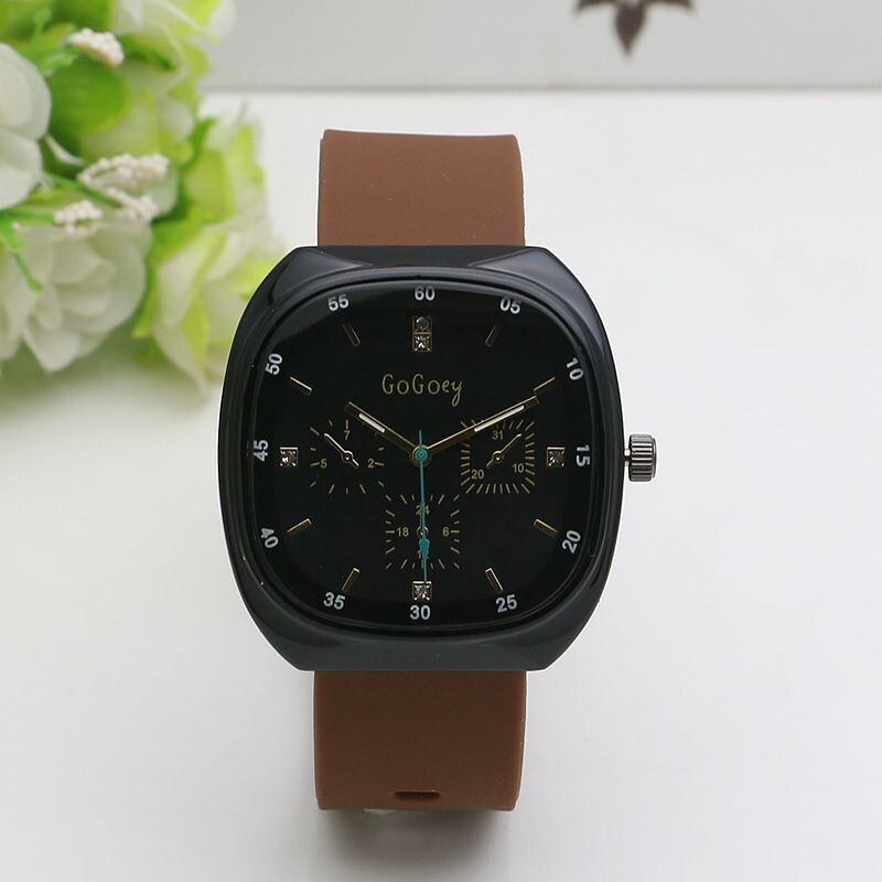 Силиконова каишка голяма плоча имитация на игла мъжки и женски студентски часовник мрежа червен часовник на живо кварцов часовник дамски кварцов часовник