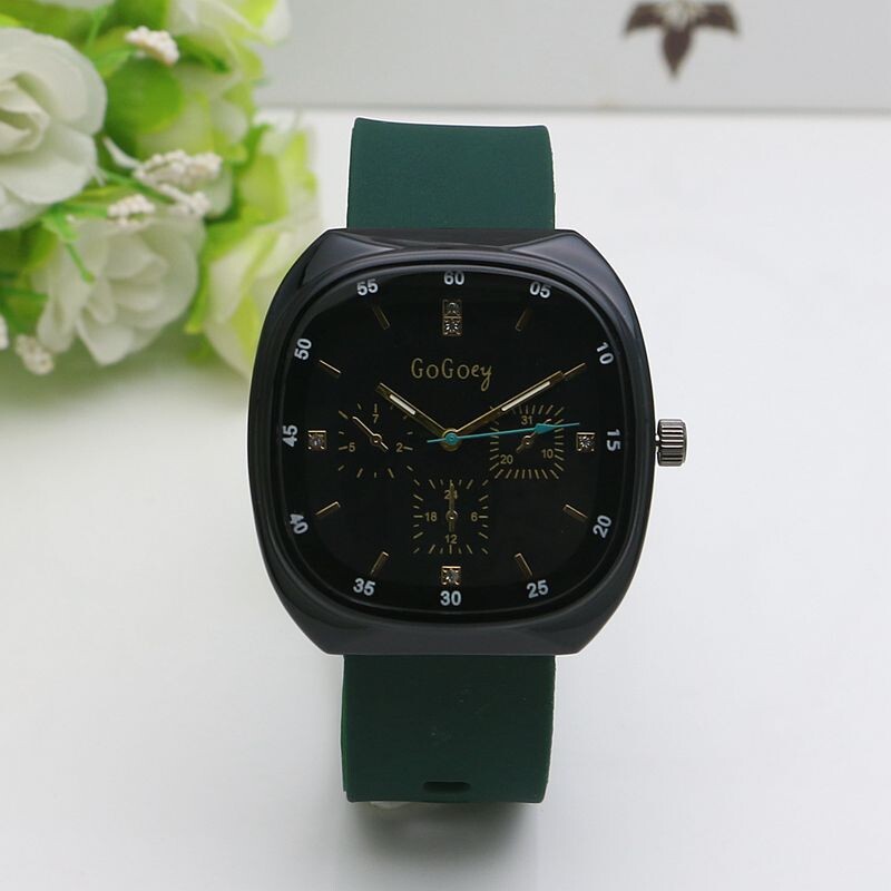 Силиконова каишка голяма плоча имитация на игла мъжки и женски студентски часовник мрежа червен часовник на живо кварцов часовник дамски кварцов часовник