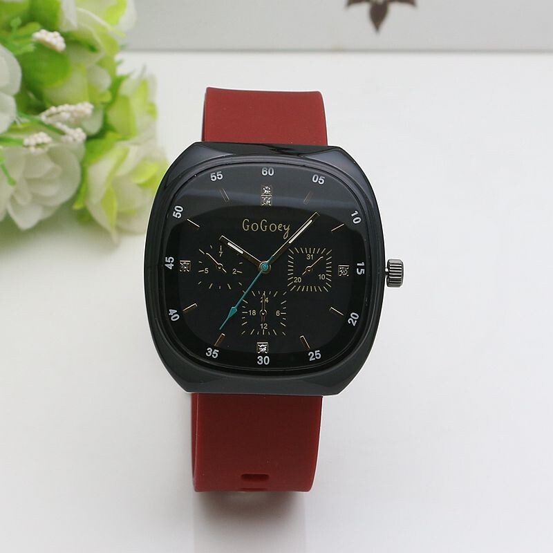 Силиконова каишка голяма плоча имитация на игла мъжки и женски студентски часовник мрежа червен часовник на живо кварцов часовник дамски кварцов часовник