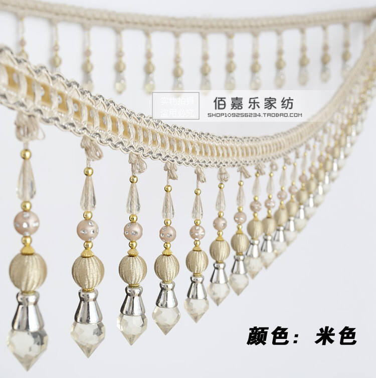 Užuolaidų nėriniai krištoliniai karoliukai apvado puošmena staltiesė kutai sausgyslių pakabukas sofa namų užuolaidos užuolaidos galvos audinys