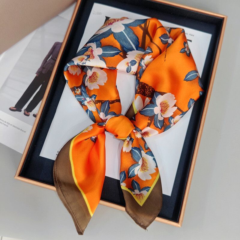 Vasaras maza kvadrātveida šalle 70*70 augstas kvalitātes universāla imitācijas zīda šalle sieviešu 70 cm kvadrātveida šalle