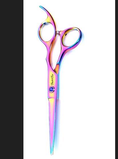 Spalva juoda violetinė kirpyklos žirklės plokščios žirklės kirpčiukai žirklės dantys 6 colių žirklės retinimo žirklės plaukų kirpimas dažai žirklės galvanizavimo žirklės