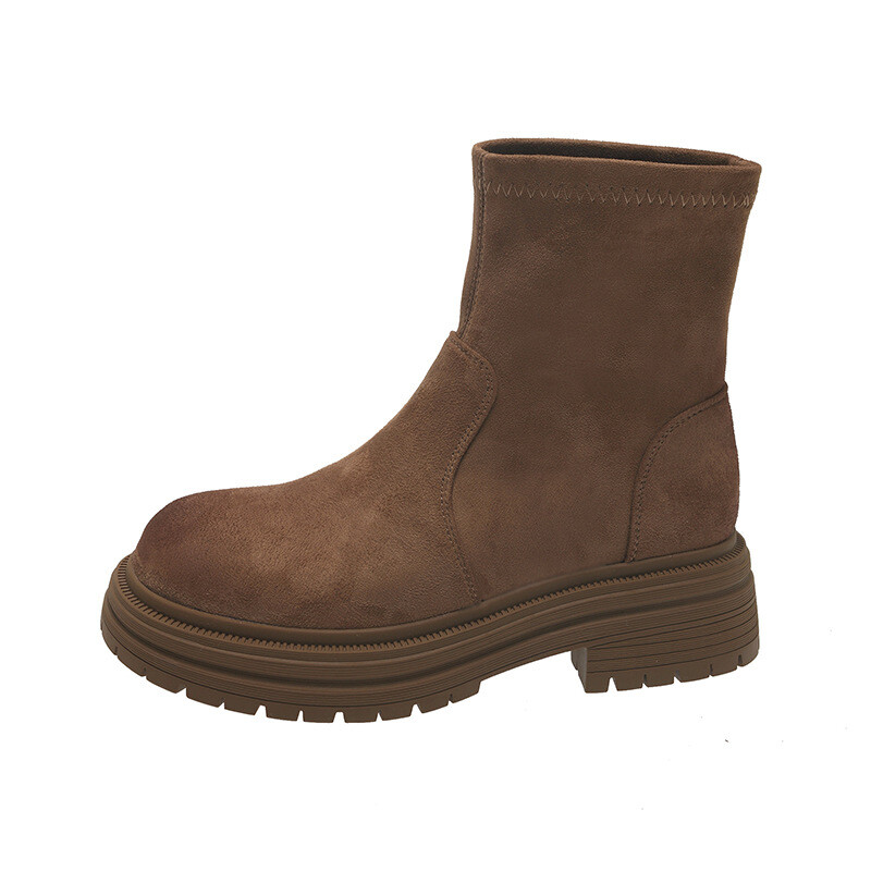 Модни къси ботуши , есен и зима, нови мартин ботуши, модерни универсални мрежести червени инс тренд еластични тънки ботуши