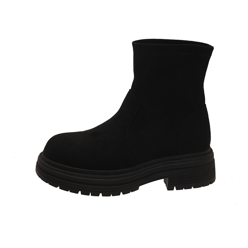 Модни къси ботуши , есен и зима, нови мартин ботуши, модерни универсални мрежести червени инс тренд еластични тънки ботуши