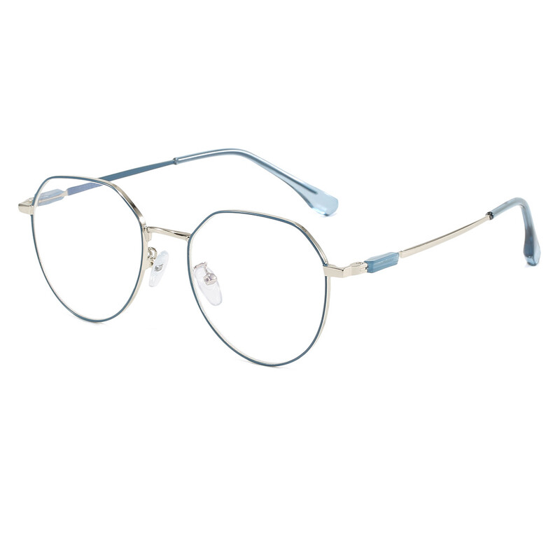 Нови модни ултра леки очила с кръгла рамка с малка рамка за късогледство за жени, модерни онлайн със степен на очила с анти-синя лека метална рамка