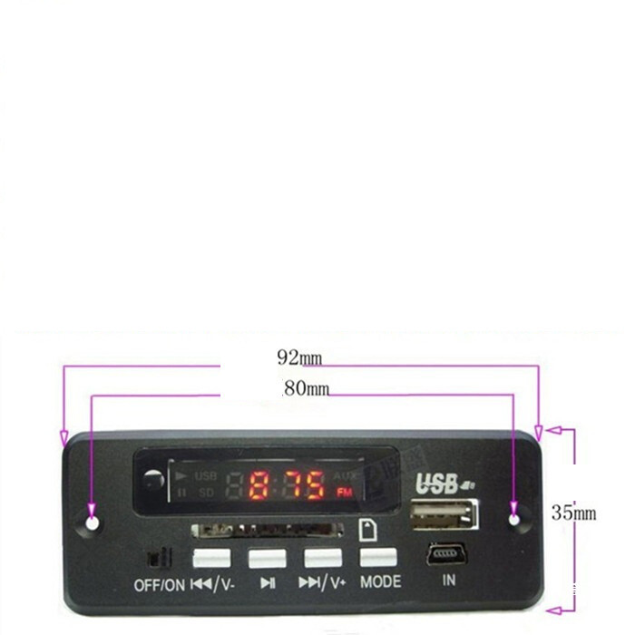 02 MP3 plokštė USB kortelių skaitytuvas 12V garso grotuvas pasirenkamas 5V Bluetooth 2