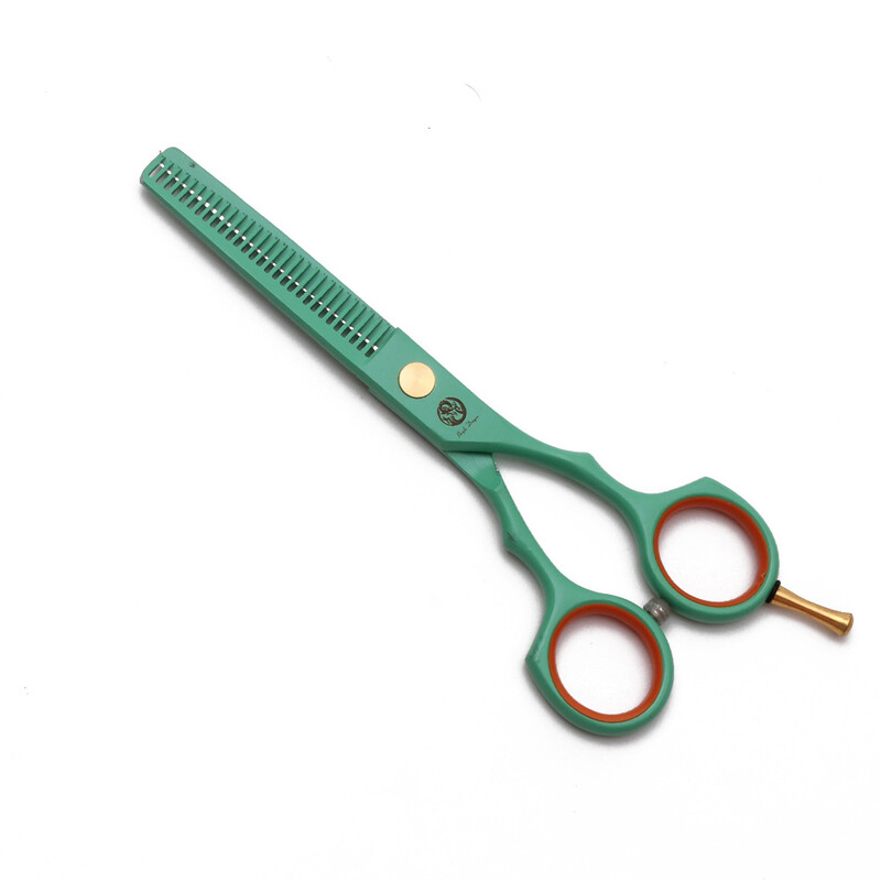 Пурпурен дракон зелени фризьорски ножици плоски ножици ножици за зъби професионални ножици за подстригване 5,5 инча рисувана симетрична дръжка ножици за изтъняване ножици за бретон