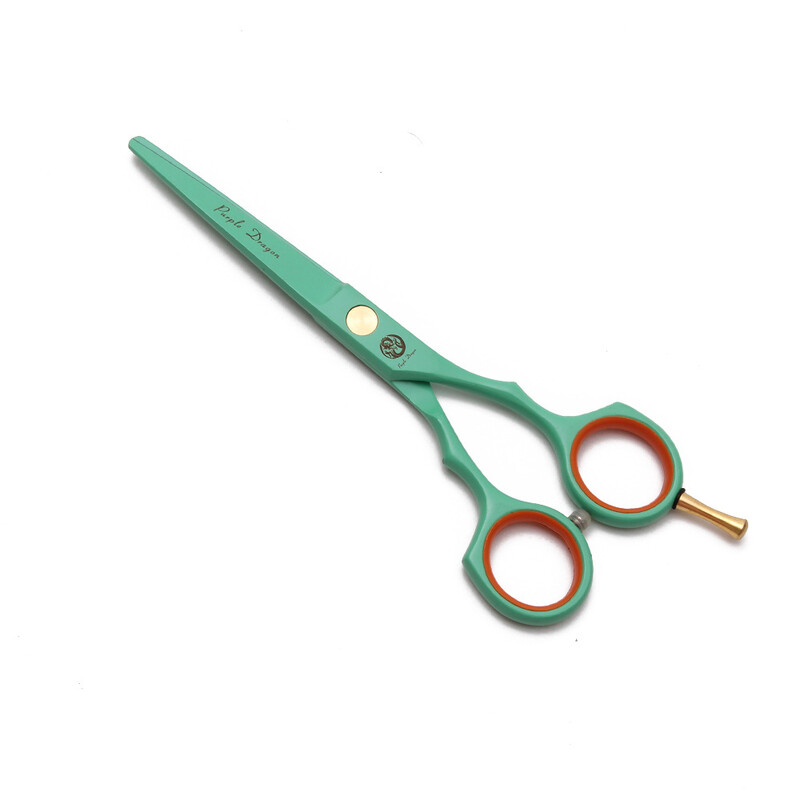 Пурпурен дракон зелени фризьорски ножици плоски ножици ножици за зъби професионални ножици за подстригване 5,5 инча рисувана симетрична дръжка ножици за изтъняване ножици за бретон