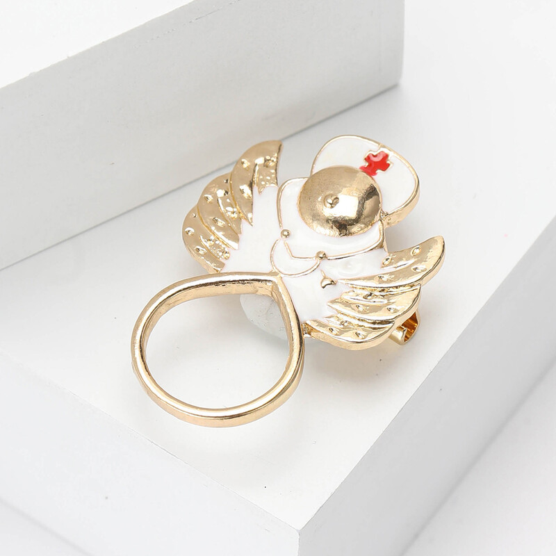 Broșă de înger albă, email, din aliaj creativ, personalitate universală, pentru costum de damă, haină, accesoriu de bijuterii