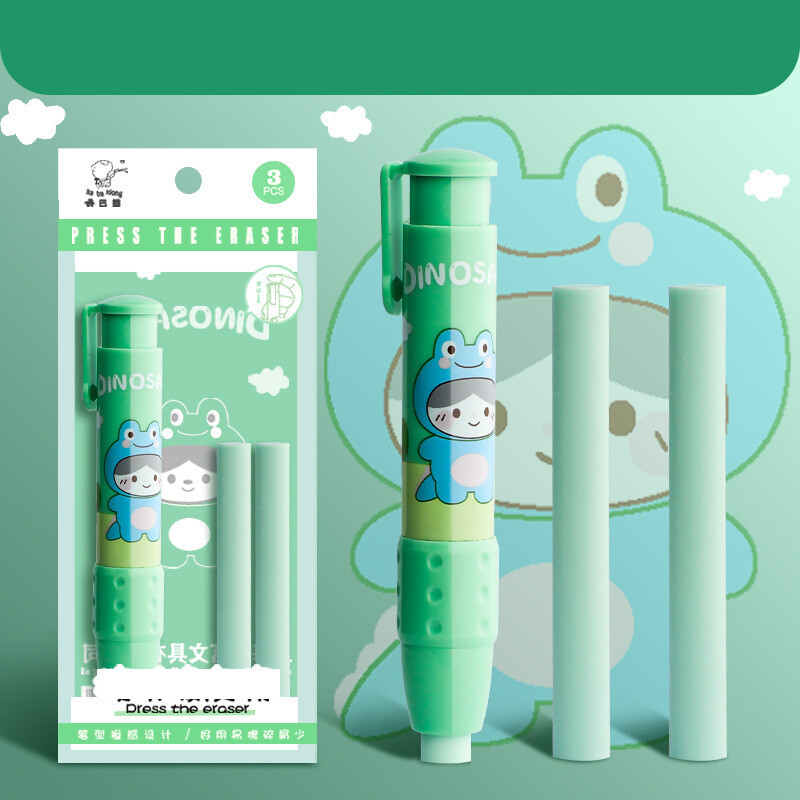 Mielas trintukas pradinių klasių mokiniams, stumiamas trintukas, ištraukiamas trintukas su animacija, stumiamas trintukas pieštukui